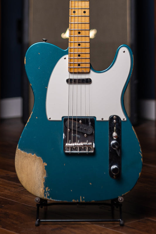 2018 Fender Custom Shop Wildwood 10 1955 Telecaster Relic Electric Guitar - Faded Ocean Turquoise