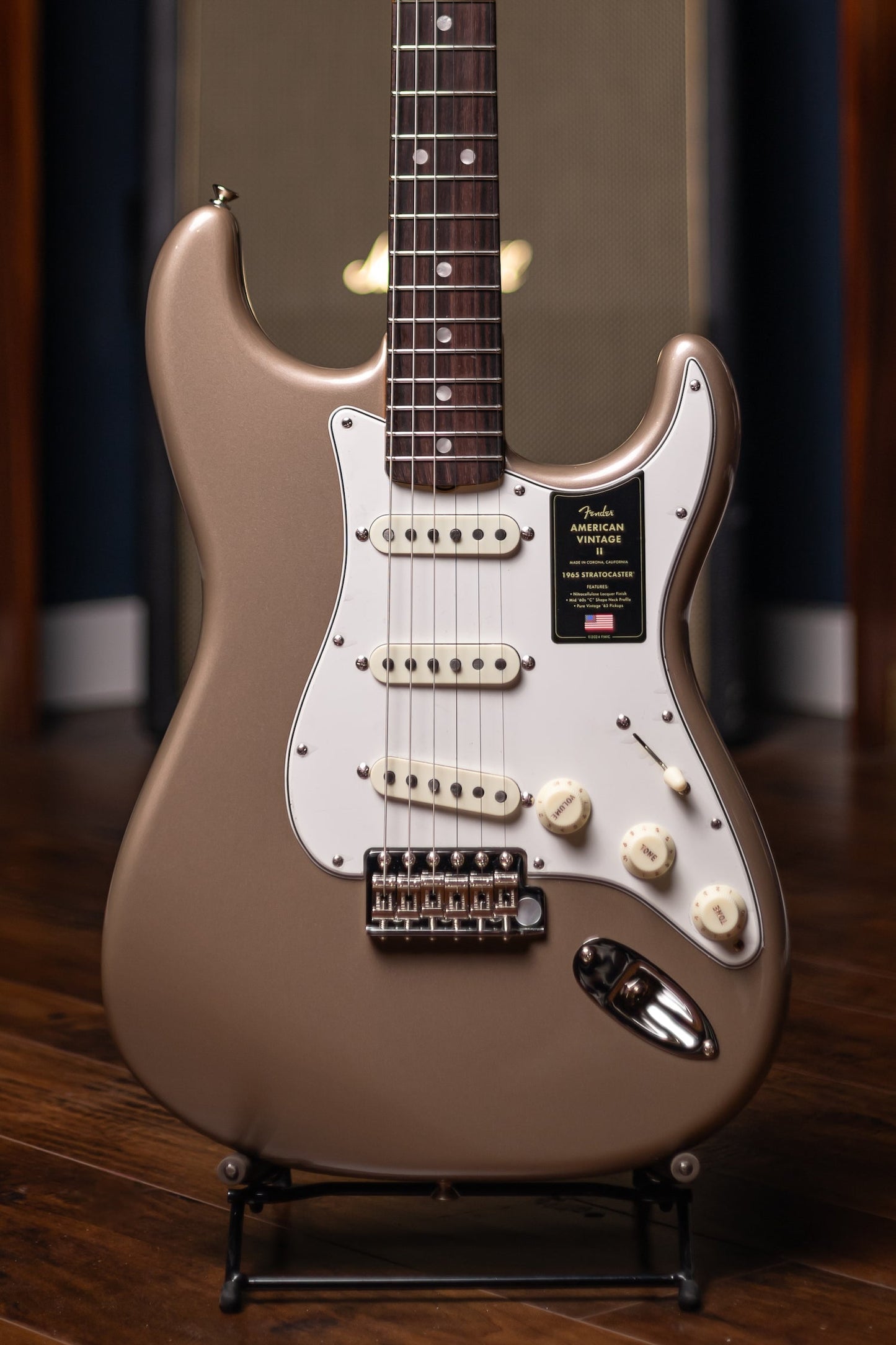 Fender  American Vintage II 1965 Stratocaster Round-Lam Electric Guitar - Shoreline Gold