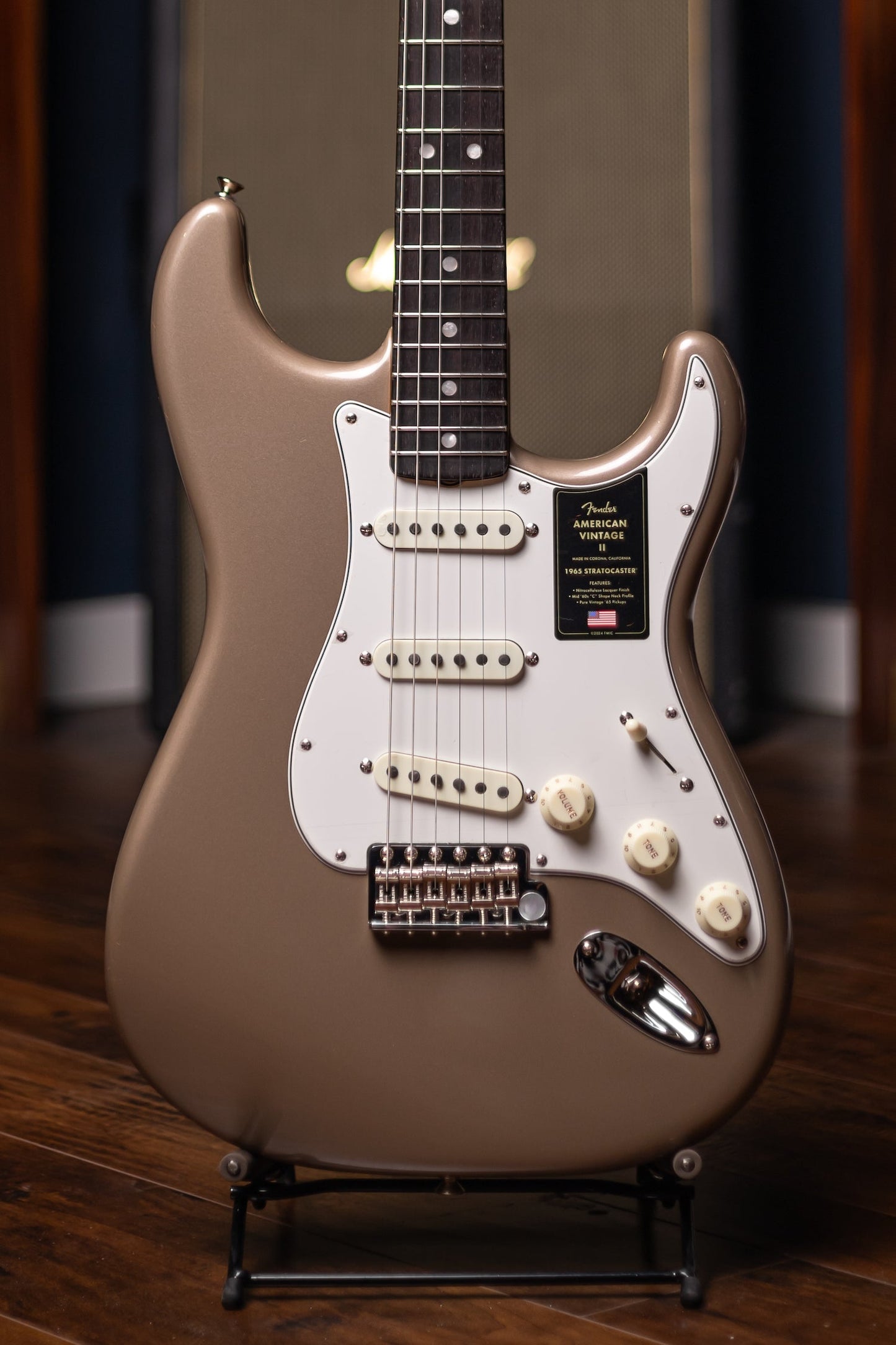 Fender  American Vintage II 1965 Stratocaster Round-Lam Electric Guitar - Shoreline Gold